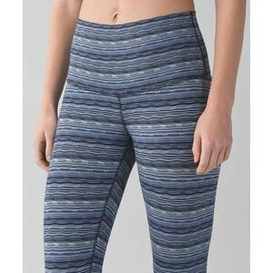 Lululemon Women's Wunder Under High Rise Crop Space Dye Blue 6